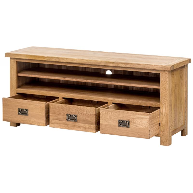 Kingsbury Solid Oak Large TV Unit With Drawers